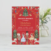 Invitation Nutcracker Vintage Christmas Ballet Anniversaire (Debout devant)