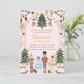 Invitation Nutcracker Vintage Noël Anniversaire (Debout devant)