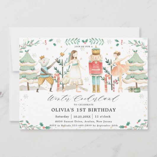 Invitation Nutcracker Winter Onederland 1er anniversaire (Devant)