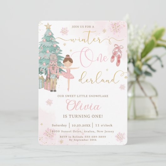 Invitation Nutcracker Winter Onederland 1er anniversaire (Debout devant)