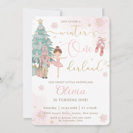Invitation Nutcracker Winter Onederland 1er anniversaire (Devant)