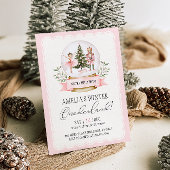 Invitation Nutcracker Winter Onederland Rose 1er anniversaire