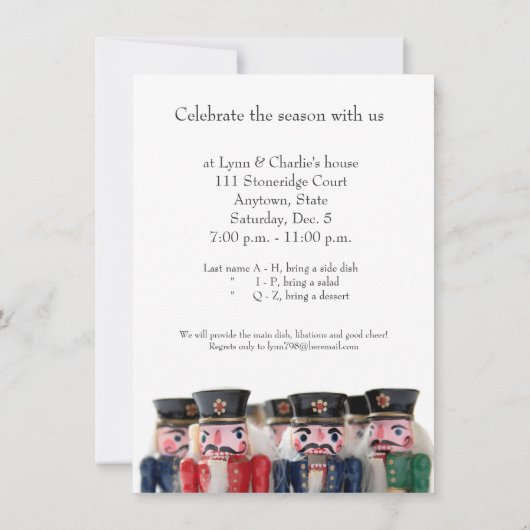 Invitation Nutcrackers groupe potluck (Dos)