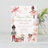 Invitation Nutcraker Plum de sucre Fée d'hiver Anniversaire (Debout devant)