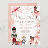 Invitation Nutcraker Plum de sucre Fée d'hiver Anniversaire (Devant / Derrière)