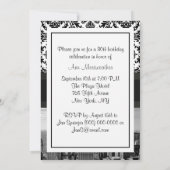 Invitation NY City Skyline BW 431 Damask Birthday Party V (Dos)
