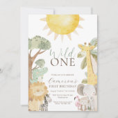 Invitation Nyala Safari Animaux premier anniversaire (Devant)