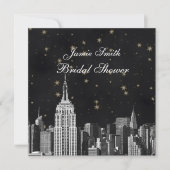 Invitation NYC ESB Skyline Etched Black Starry Bridal Show (Devant)