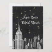 Invitation NYC ESB Skyline Etched Black Starry Bridal Showr V (Devant)