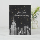 Invitation NYC ESB Skyline Etted Black Starry Bachelorette V (Debout devant)