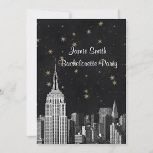 Invitation NYC ESB Skyline Etted Black Starry Bachelorette V