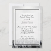 Invitation NYC Etched Skyline 2 Blanc, Bleu Ruban Sweet 16 (Dos)