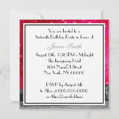 Invitation NYC Etched Skyline Hot rose rouge Coeur doux 16 (Dos)