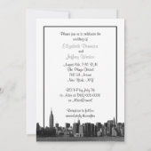 Invitation NYC large Skyline Etched BW Gold GK #5 Mariage (Dos)