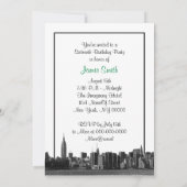 Invitation NYC large Skyline Etched BW Sweet sixteen vert (Dos)
