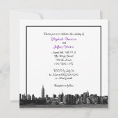 Invitation NYC large Skyline Etted BW violet Mariage SQ (Dos)