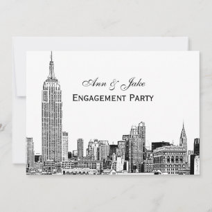 Invitation NYC Skyline 01 Etchd do-it-yourself BG Color Engag