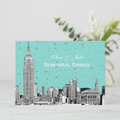 Invitation NYC Skyline 01 Etchd do-it-yourself BG Dîner de ré (Debout devant)