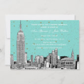 Invitation NYC Skyline 01 Etchd do-it-yourself BG Dîner de ré (Dos)