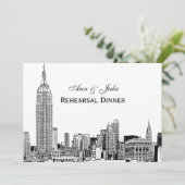 Invitation NYC Skyline 01 Gravé DIY BG Couleur Dîner de Répét (Debout devant)