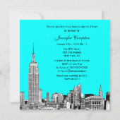 Invitation NYC Skyline 01 Gravé DIY Fond de Couleur SQ Enterr (Dos)