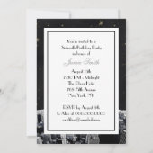 Invitation NYC Skyline 2 Black Gold Star Sweet 16 V (Dos)