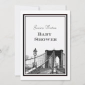 Invitation NYC Skyline Brooklyn Bridge #2 Baby shower do-it-y (Devant)