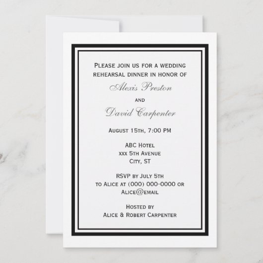 Invitation NYC Skyline Brooklyn Bridge #2 Dîner de répétition (Dos)