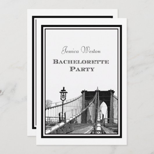 Invitation NYC Skyline Brooklyn Bridge #2 do-it-yourself Bach (Devant / Derrière)