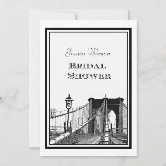 Invitation NYC Skyline Brooklyn Bridge #2 do-it-yourself démo (Devant)