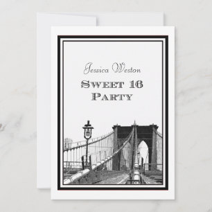 Invitation NYC Skyline Brooklyn Bridge #2 do-it-yourself Swee