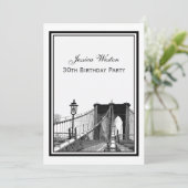 Invitation NYC Skyline Brooklyn Bridge #2 fête d'anniversaire (Debout devant)