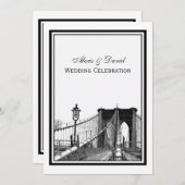 Invitation NYC Skyline Brooklyn Bridge #2 Mariage (Devant / Derrière)
