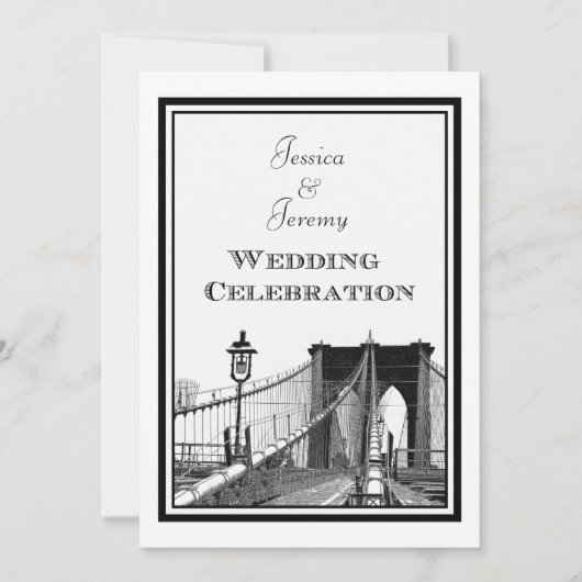Invitation NYC Skyline Brooklyn Bridge #2 Mariage DIY (Devant)