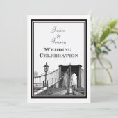 Invitation NYC Skyline Brooklyn Bridge #2 Mariage DIY (Debout devant)