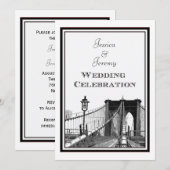 Invitation NYC Skyline Brooklyn Bridge #2 Mariage DIY (Devant / Derrière)