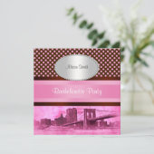 Invitation NYC Skyline Brooklyn Bridge Bateau 3 Bachelorette (Debout devant)