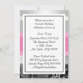 Invitation NYC Skyline BW 05 Blanc, Rose Sweet 16 Party (Dos)