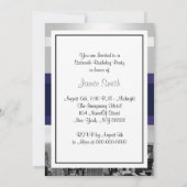 Invitation NYC Skyline BW 05 White Navy Blue Sweet 16 Invitat (Dos)