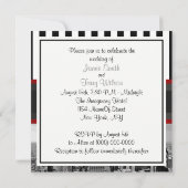 Invitation NYC Skyline BW Black White Stripe P Wedding Invita (Dos)