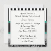 Invitation NYC Skyline BW Blk Wht Strp Turquoise P Sweet 16 P (Dos)