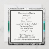 Invitation NYC Skyline BW Silver White Mariage damassé (Dos)