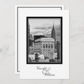 Invitation NYC Skyline Chrysler Flatiron BW Mariage #1 Invita (Devant / Derrière)