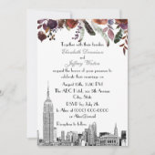 Invitation NYC Skyline ESB Etch Burgundy Plum FlorMariage (Devant)