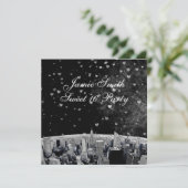 Invitation NYC Skyline Etched #2 Black White Heart Sweet 16 (Debout devant)