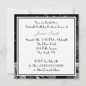 Invitation NYC Skyline Etched #2 Black White Heart Sweet 16 (Dos)