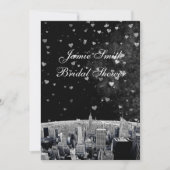 Invitation NYC Skyline Etched #2 Black Wht Hrt Bridal Showr V (Devant)
