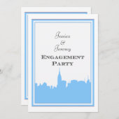Invitation NYC Skyline Lt Blue Silhouette #2 do-it-yourself F (Devant / Derrière)