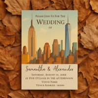 NYC Skyline Mariage Cityscape Vintage