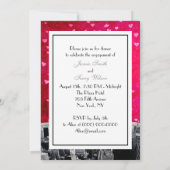 Invitation NYC Skyline no 2 rose Fiançailles de coeur rouge V (Dos)